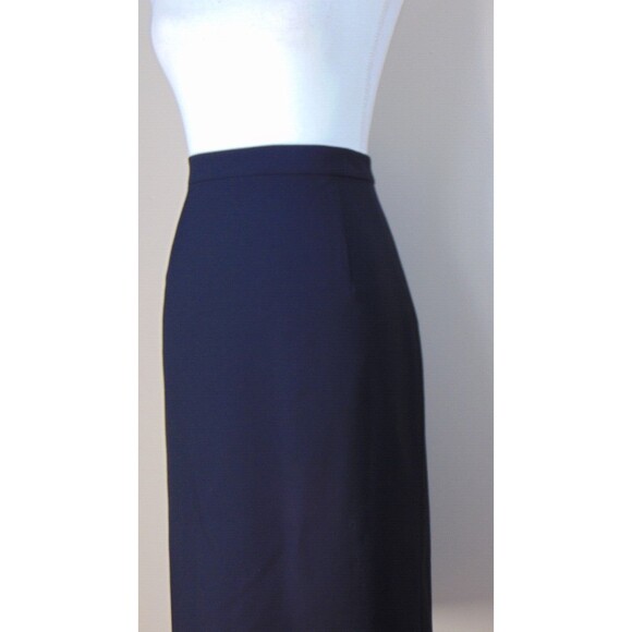 Theory Black Wool Blend Pencil Skirt Womens Size 8 Career Knee Lined Slit - Picture 2 of 7